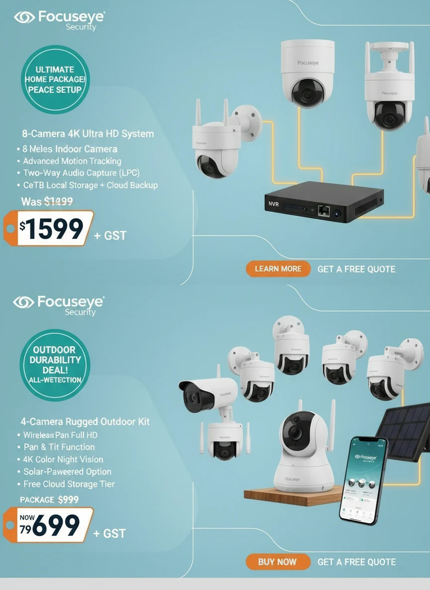 8-camera 4K Ultra HD home package and 4-camera rugged outdoor CCTV kit deals